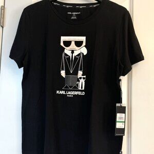 New Womens Karl Lagerfeld Short Sleeve Tee Shirt
